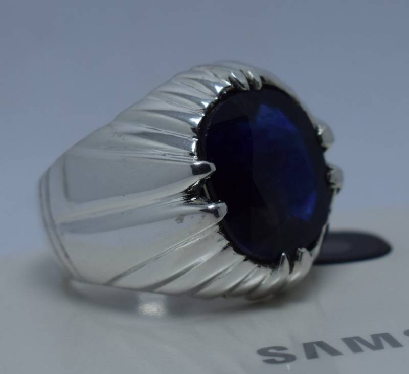 Schöne Königsblau-Saphir-Ring-Kaschmir-Saphir 925 Sterling Silber Herren Handgemachte Ring Saphir-Ring Natürlichen Stein von RingsPortal