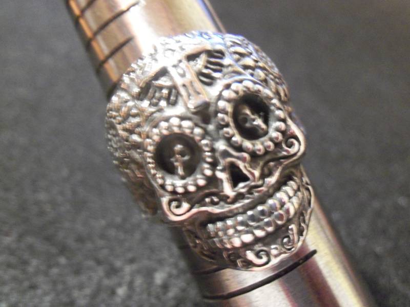 Sugar Skull Ring with Kreuz # S - 6 Sugar Skull Ring with Kreuz # S - 6 von RingsRocksNRelics