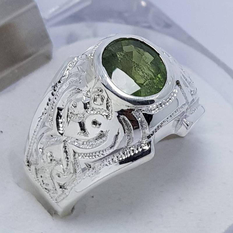 1, 5 Ct Natürlichen Reichen Grünen Tolle Farbe Und Glanz Ceylon-Saphir - Dunkelgrünen Saphir-Ring Grün Saphir Band Exquisite Ring von RingsWear