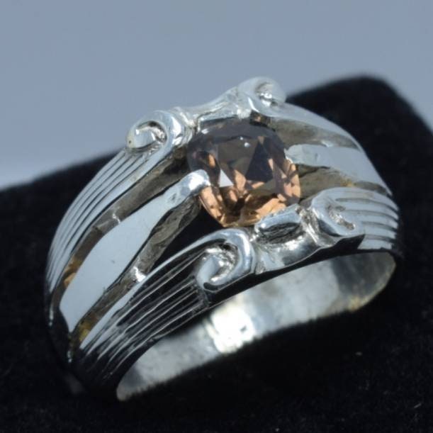 1.5 Ct Natürlicher Satter Braun Toller Farbton Und Lüster Ceylon Saphir Dunkelbraun Ring Band Exquisiter Herren von RingsWear