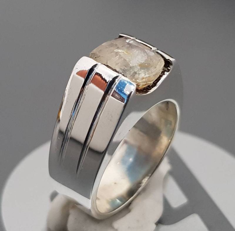 Ceylon Saphir Pukhraj Ring Unbehandelter Unbehandelter Gelber Natürlicher Großer Stein 3, 65 Ct Ringe Shia von RingsWear