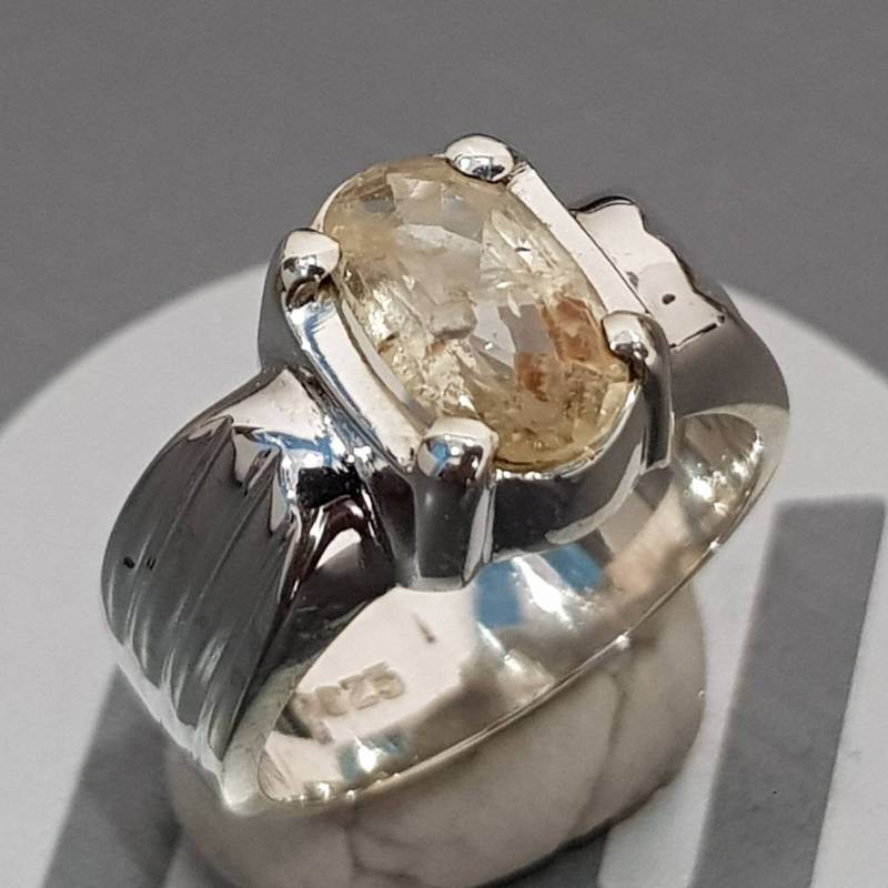 Ceylon Saphir Pukhraj Ring Unerhitzter Unbehandelter Gelber Natürlicher Großer Stein 3, 05 Ct Ringe Shia von RingsWear
