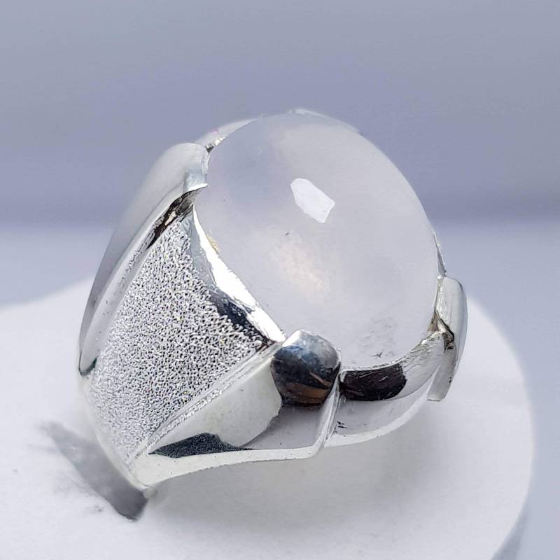 Natürlicher Dur Al Najaf Stein Ring E Shia Ringe Weißer E Mondstein Echter Mond von RingsWear