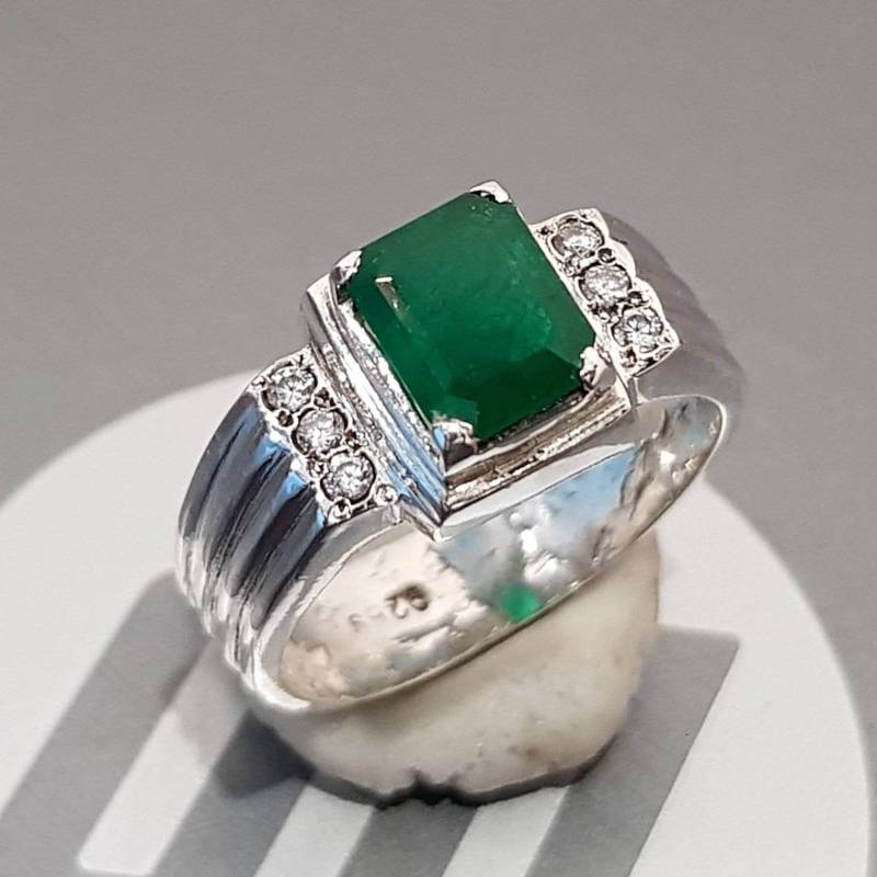 Natürlicher Smaragd Ring Unbehandelt Grüner Swat Sattgrün Stein Swati Echter Shia von RingsWear