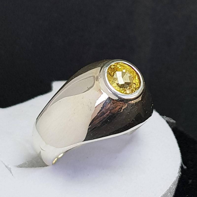Unbehandelter Top Clean Ceylon Saphir Ring Echt Band Gelb Herren Ringe Bänder Für Pink von RingsWear