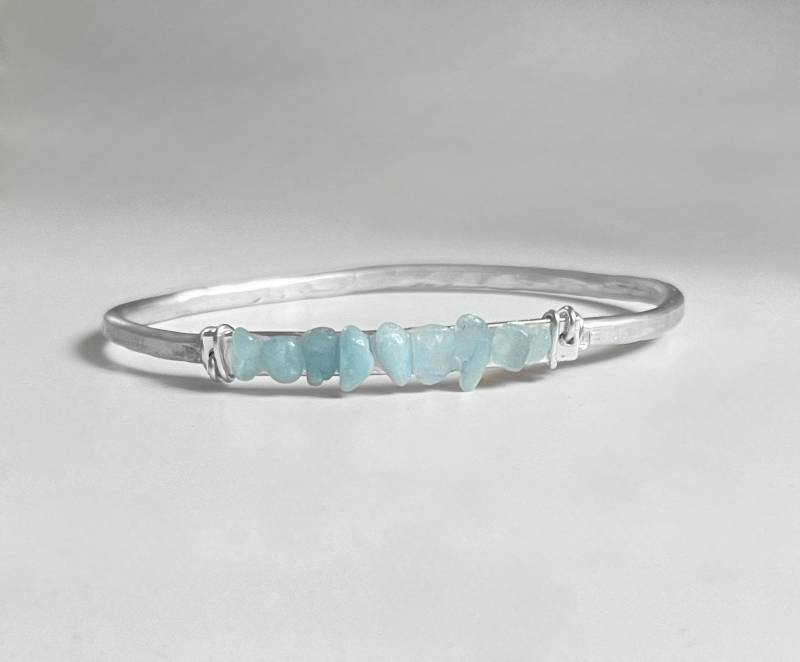 Armreif Mit Edelsteinen Und Gravur Innen | Rostfrei Bangle Silberarmreif von RingsbyLuu
