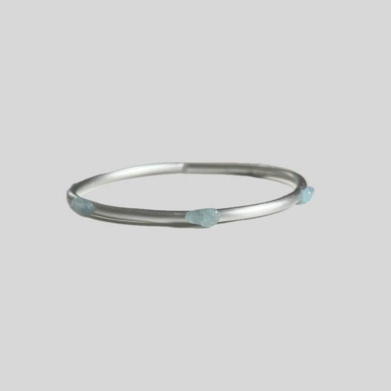 Armreif Mit Edelsteinen Und Gravur Innen | Rostfrei Verstellbar Bangle Silberarmreif von RingsbyLuu