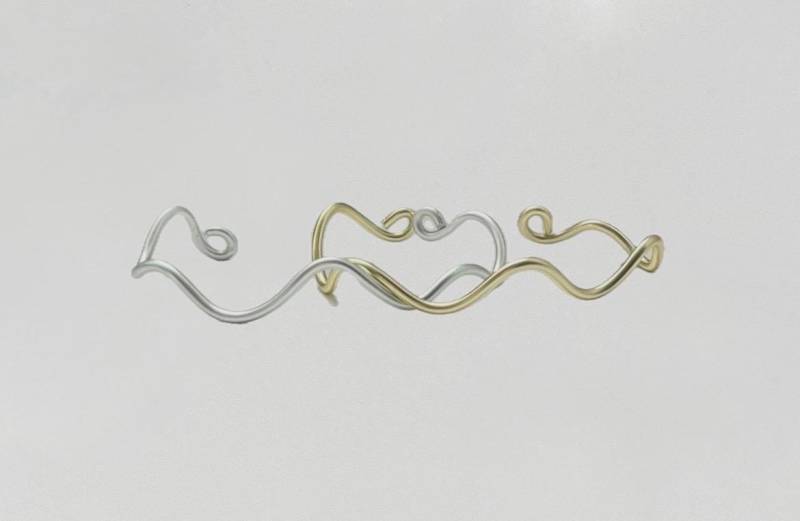 Armreif Organic Form Rostfrei Verstellbar Wasserfest Bangle Silber Gold von RingsbyLuu