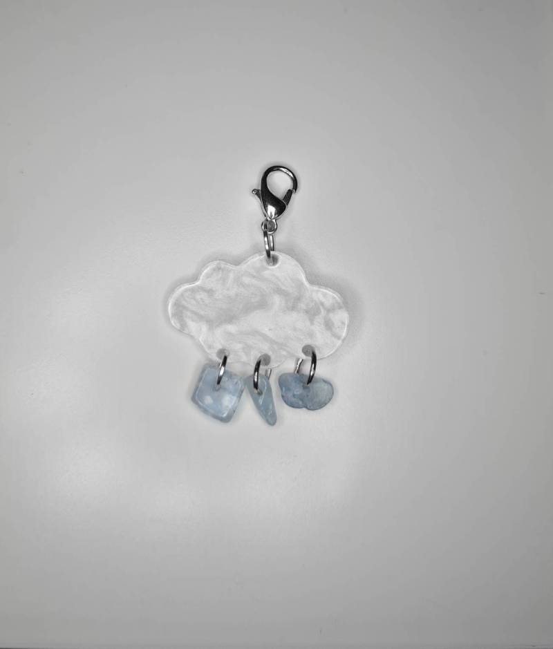 Charm Anhänger Perlmutt Wolke Mit Heilsteinen Nach Wahl Aquamarine Obsidian Larimar Aventurine Quartz Heliotrope Angelite Kyanite Amethyst von RingsbyLuu