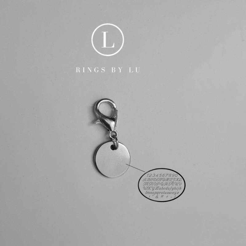 Personalisierter Gravur Charm Aus Edelstahl - Anhänger Mit Wunschtext Oder Symbol Geschenkidee Für Frauen & Männer Individueller Schmuck von RingsbyLuu