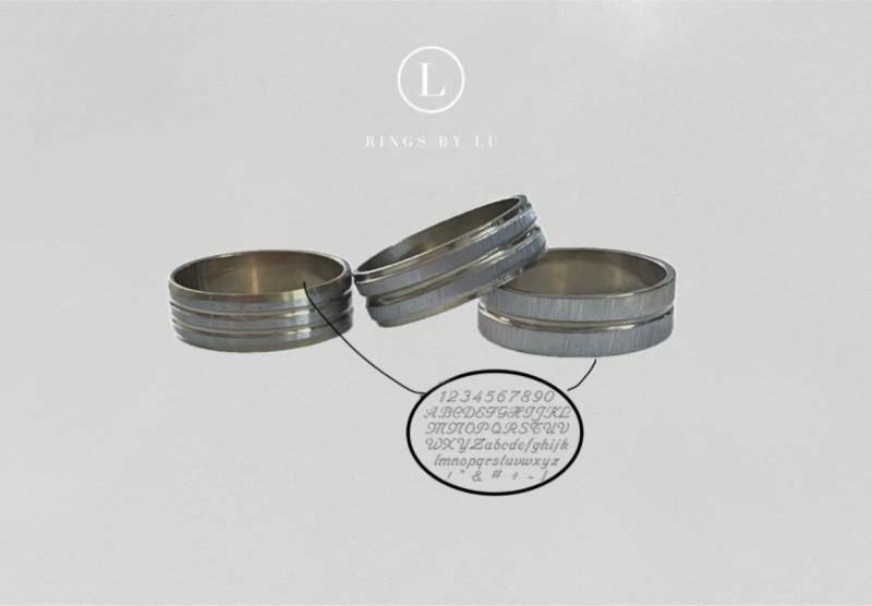 Edelstahl Ring Mit Gravur |Personalisiert | Rostfrei/Wasserfest 7mm Breite Personalized Unisex Silver von RingsbyLuu