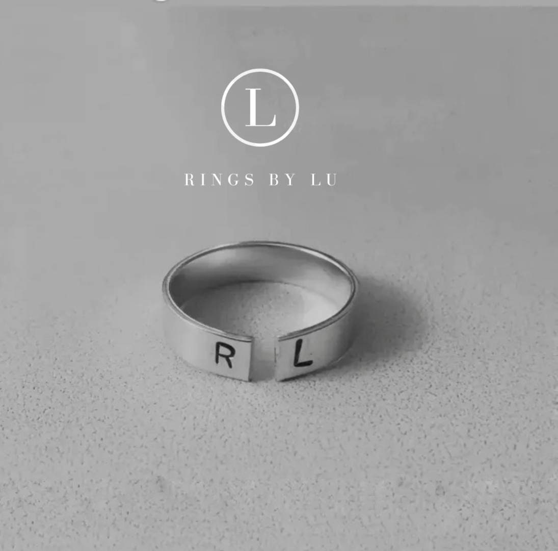 Initialring Personalisiert Rostfrei Verstellbar | Personalized Initial Ring |Anti Tarnish Custom Made Letter Adjustable Lightweight von RingsbyLuu