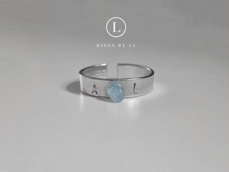Initialring Personalisiert Rostfrei Verstellbar | Personalized Initial Ring |Anti Tarnish Custom Made Letter Adjustable Lightweight von RingsbyLuu
