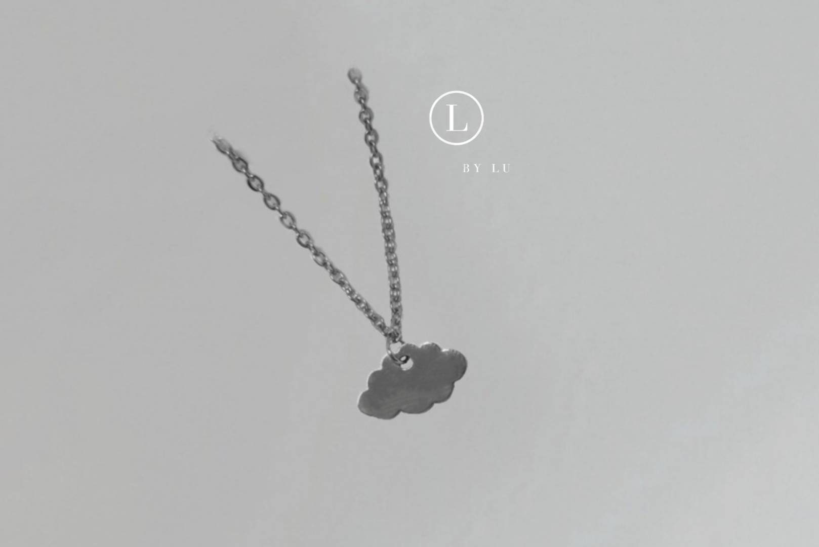 Kette Wolke Gravurplättchen | Personalisierte Edelstahl Stainless Steel Engraving Initials Custom Made Rostfrei von RingsbyLuu