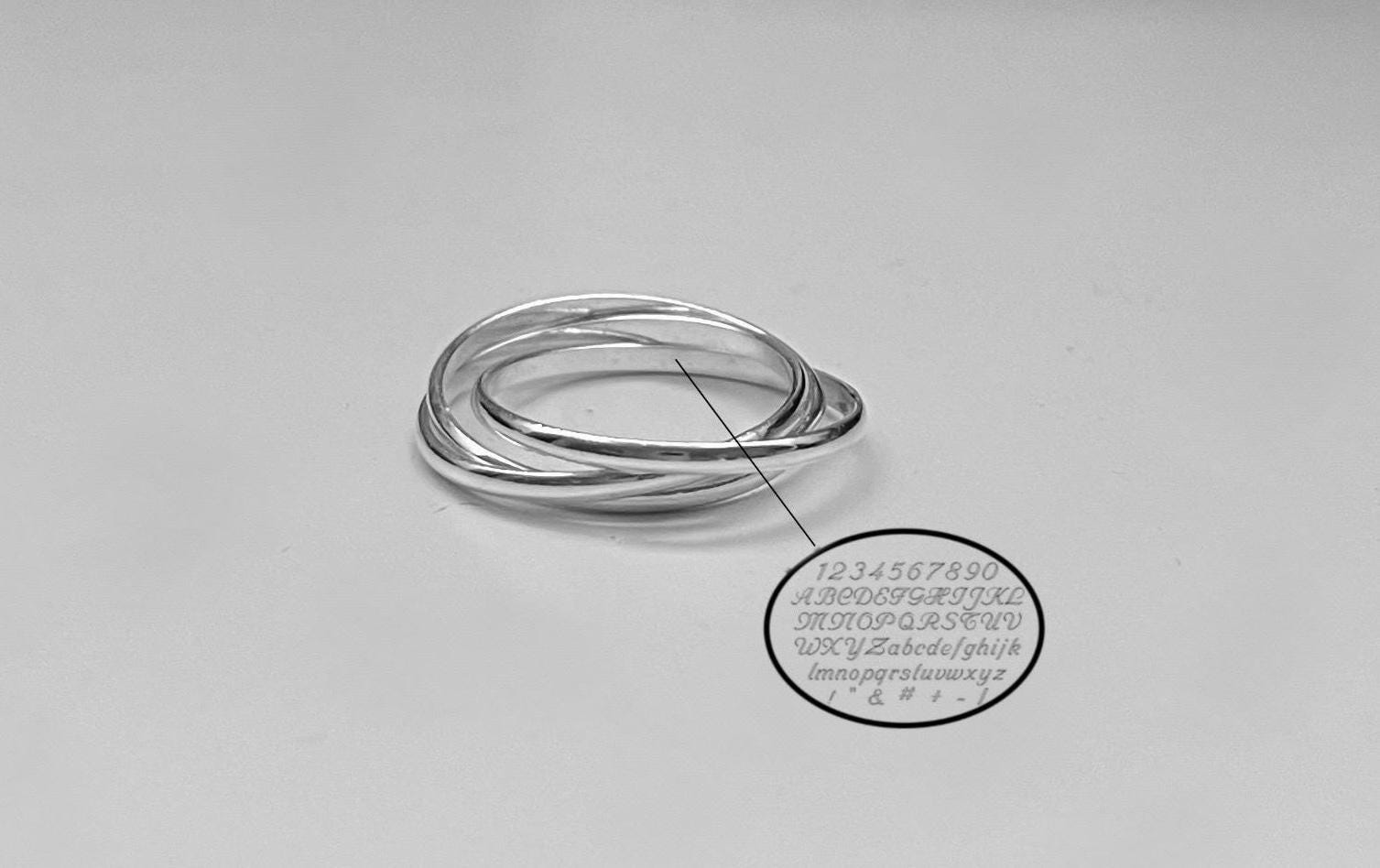 Personalisierter 925 Sterling Silber Dreifach-Ring - Drehbar Stapelring Unisex Anxiety Fidget Ring von RingsbyLuu