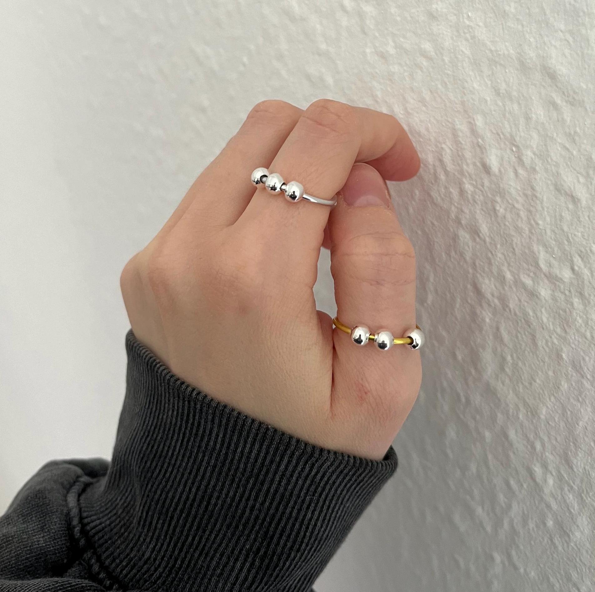 Ring Anxiety Perlen Verschiebbar Rostfrei Anti Tarnish Lightweight Angst Ring Fidget von RingsbyLuu