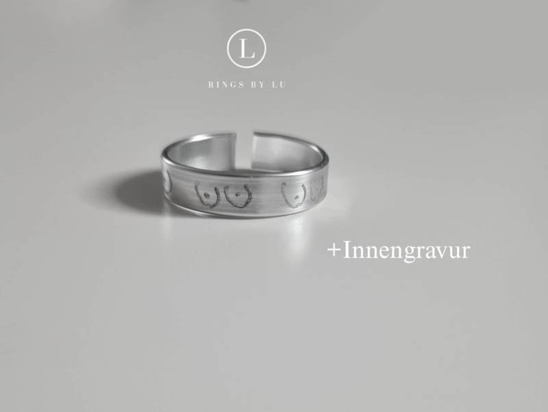 Ring Graviert Feminismus Personalisiert | Rostfrei Anti Tarnish Unisex| Lightweight Verstellbar Adjustable Engraved Silber von RingsbyLuu