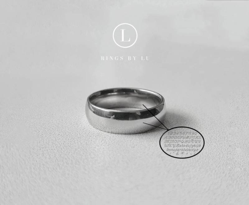 Ring Gravur Edelstahl Unisex | Stainless Steel Gravierbar Engraved Anti Tarnish Minimalistic Personalisiert Custom Made 6mm von RingsbyLuu