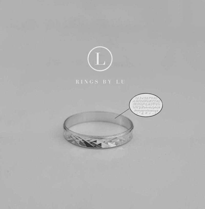 Ring Gravur Facettiert | Gravierbar Engraved Anti Tarnish Minimalistic Personalisiert Custom Made Optik Lightweight von RingsbyLuu