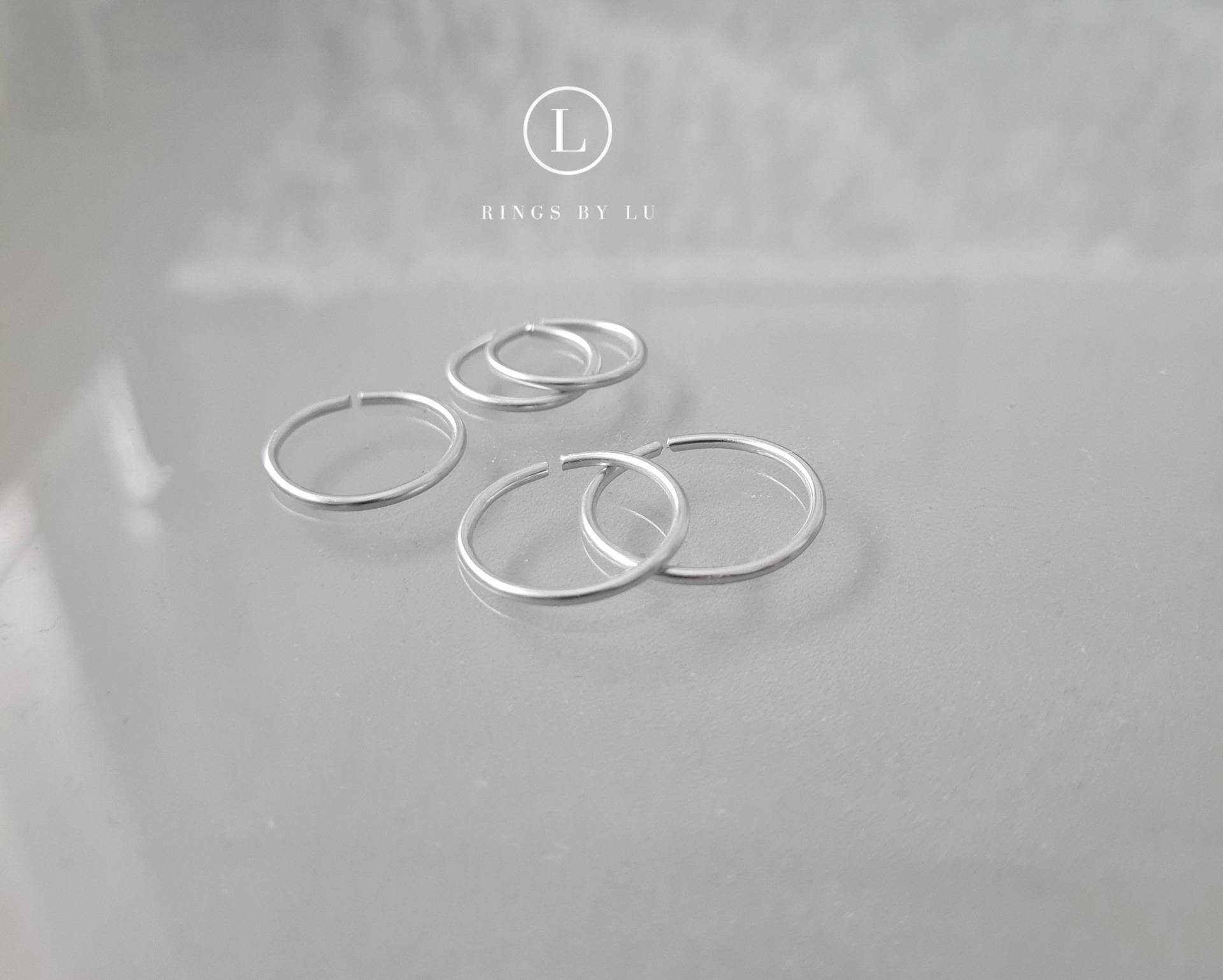 Stapelringe Set Stack Rostfrei | Minimalistic Verstellbar Anti Tarnish 1.5mm Width Unisex Wasserfest Adjustable Lightweight Ring von RingsbyLuu