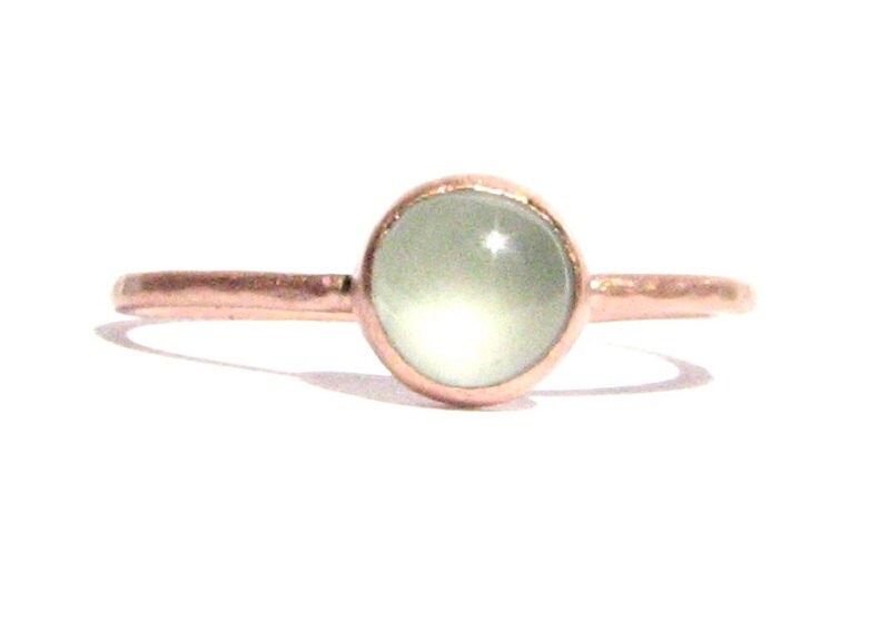 Aquamarin Und Solide Rose Gold Ring-Aquamarin Ring-stacking Ring-Thin Verlobungsring Ring-Blau -Minimalist Ring von Ringsland