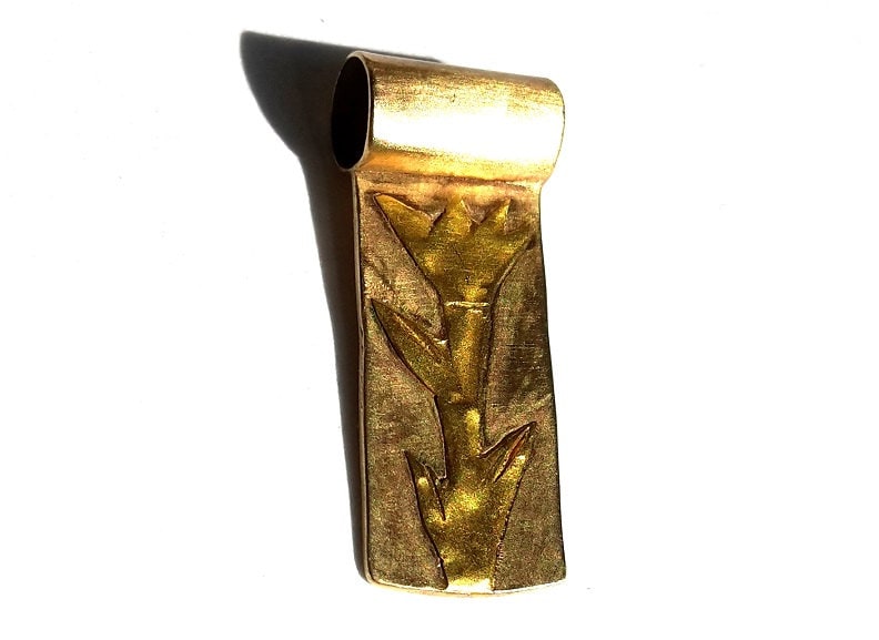 Massiver Gelbgold Anhänger- Gold Blumen 24K Und 9K - Rustikaler Anhänger-Blüten Anhänger-stapelbarer Made To Order von Ringsland