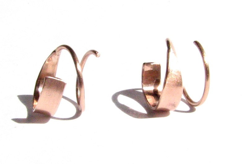 Rose Gold Ohrringe - Braut Creolen 585 Solid Made To Order von Ringsland