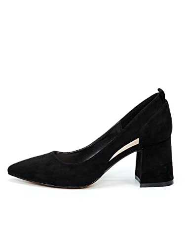 Rio Fiore Damen Pumps, Schwarz, Textil, 7 cm Blockabsatz, H1877-0716-14 (Schwarz, 37 EU) von Rio Fiore