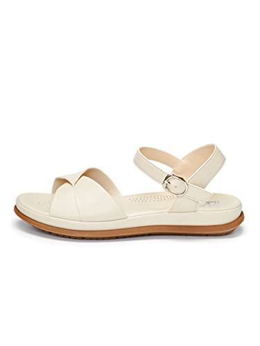 Rio Fiore Damen Sandalen, Flach, Elfenbein, Ivory, Offene schuhe, Sommershcuhe, R20SS12812-2 (numeric_36) von Rio Fiore