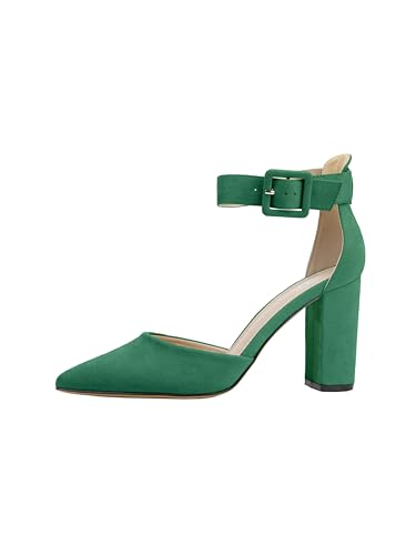 Rio Fiore Damen Pumps, Grün, 8,5cm Blockabsatz, Textil, Riemchenpumps, 2062A-9-J-10 (Green, 36EU) von Rio Fiore