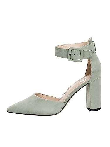 Rio Fiore Damen Pumps, Mintfarbe, 8,5cm Blockabsatz, Textil, Riemchenpumps, 2062A-9-J-11 (Mint, 37EU) von Rio Fiore