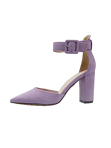 Rio Fiore Damen Pumps, Violett, 8,5cm Blockabsatz, Textil, Riemchenpumps, 2062A-9-J-12 (Purple, 38EU) von Rio Fiore