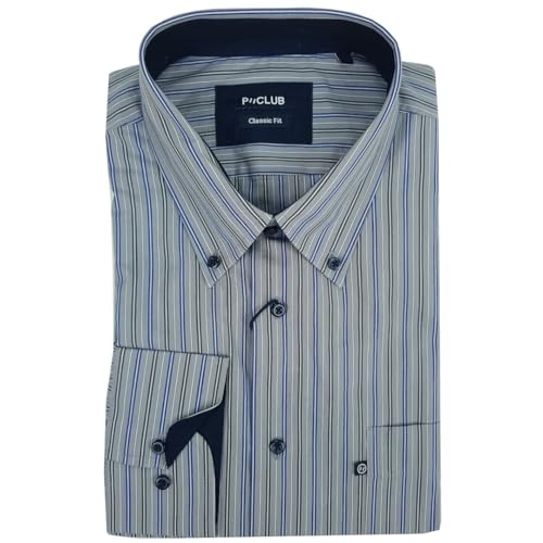 Rionero Herrenhemd aus 100 % Baumwolle, langärmelig, klassisch, elegant, Tasche XXL XXXL M L XL Rionero Herrenhemd aus 100 % Baumwolle, langärmelig, klassisch, elegant, Tasche XXL XXXL M L XL von Rionero