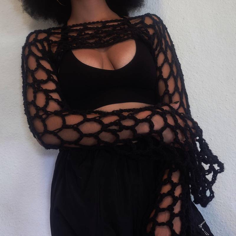 Netz-Top, Schwarz von RiotCreationsCrochet