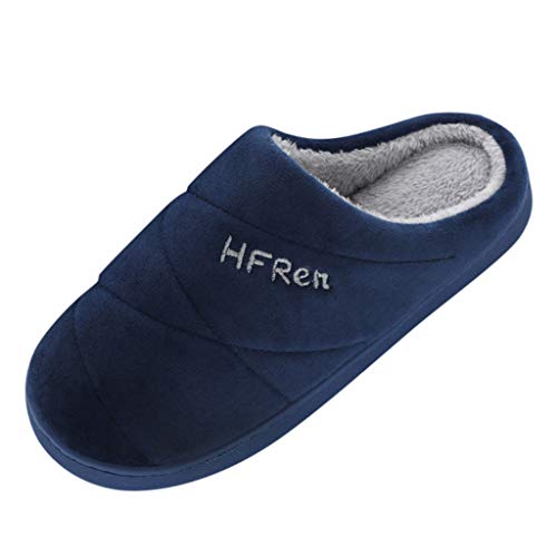 Riou Herren Damen Plüsche Hausschuhe Winter Schafswolle Innenfutter Flache rutschfeste mit Filzsohle Filzpantoffeln Gäste Slipper von Riou Hausschuhe