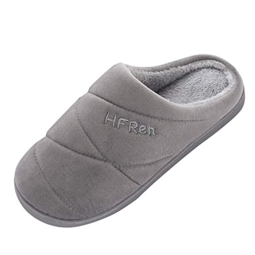 Riou Herren Damen Plüsche Hausschuhe Winter Schafswolle Innenfutter Flache rutschfeste mit Filzsohle Filzpantoffeln Gäste Slipper von Riou Hausschuhe