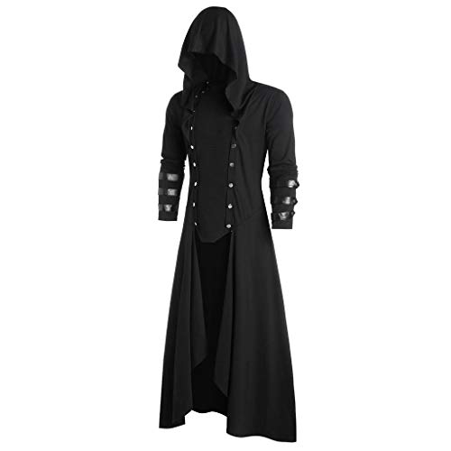 Riou Herren Vintage Frack Steampunk Gothic Jacke Viktorianischen Lange Mantel Halloween Fasching Karneval Cosplay Kostüm von Riou-Herrenjacke