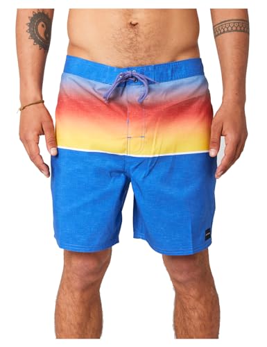 RIP CURL Allover Semi Elastic Elasticated Boardshorts in Retro Blue, Retro Blau, 32" Waist (M) von Rip Curl