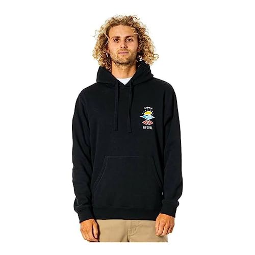 RIP CURL Herren Kapuze Search Icon Schwarz Sweatshirt, L von Rip Curl