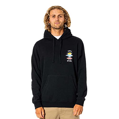 RIP CURL Herren Kapuze Search Icon Schwarz Sweatshirt, L von Rip Curl