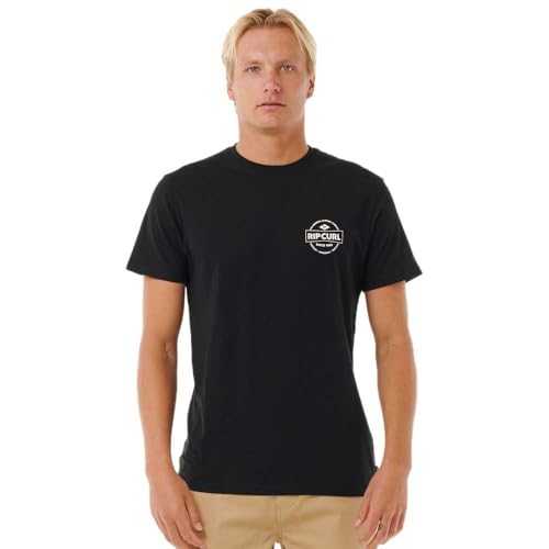 Rip Curl Herren Staple Short Sleeve T-Shirt, Schwarz, XXL von Rip Curl