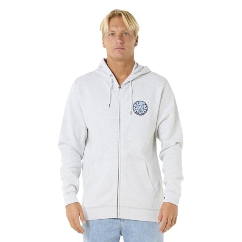 RIP CURL Herren Wettie Passage Icon Full Zip Hoodie, grey heather, XXL von Rip Curl