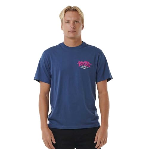 RIP CURL Shred Till Dead Herren-T-Shirt, Washed Navy, Verwaschenes Marineblau, XXL von Rip Curl