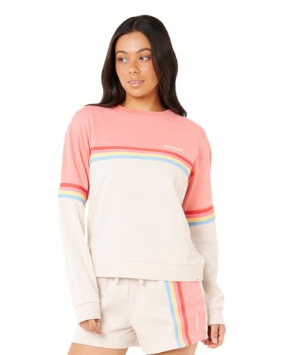 Rip Curl Damen High Tide Raglan Crew Sweatshirt Pullover, Oatmeal Marle 253 Surf Revival, S von Rip Curl