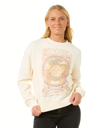 Rip Curl Damen Long Sleeve, Relaxed Fit Crewneck Casual Pullover Crew Sweatshirt, Knochen, Klein von Rip Curl