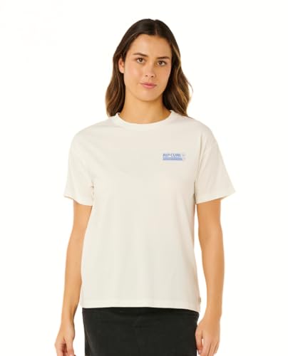 Rip Curl Damen-T-Shirt, lockere Passform, kurzärmelig, Bone Ocean Break, Klein von Rip Curl