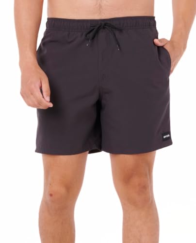 Rip Curl Herren 17" Volley Elastic Waist Swim Trunks with Fast-Drying Stretch Fabric and Pockets Boardshorts, Schwarz, L von Rip Curl