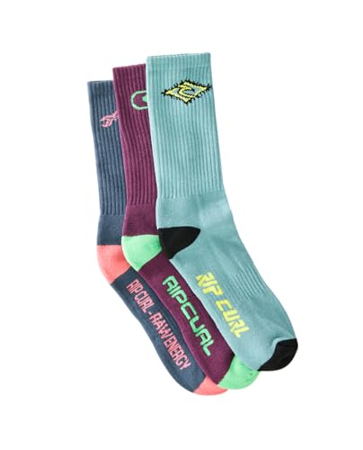 Rip Curl Herren 3 Pack of 3er-Pack Crew-Socken, Pine Night Retro, Einheitsgre von Rip Curl