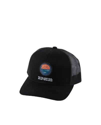 Rip Curl Herren Curve Peak, Structured Trucker Hat, Mesh Snapback Baseball Cap for Men, Adjustable Hut, Schwarz/Blau Exc, Einheitsgröße von Rip Curl