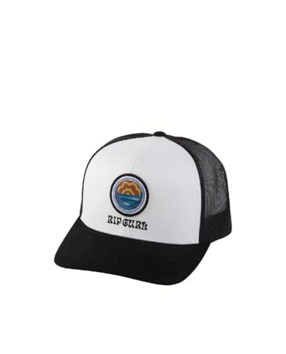 Rip Curl Herren Curve Peak, Structured Trucker Hat, Mesh Snapback Baseball Cap for Men, Adjustable Hut, Weiß/Blau, Einheitsgröße von Rip Curl